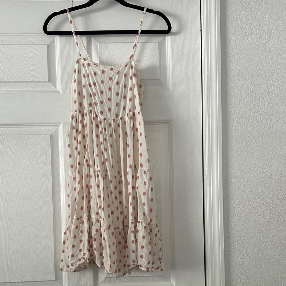 White and Pink Polka Dot Dress